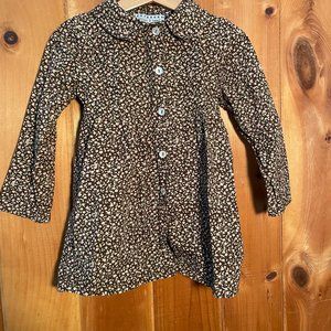Velvet & Tweed Brown Floral 5t Button Dress